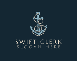 Anchor Rope Letter S logo design