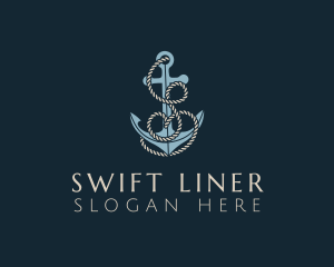 Anchor Rope Letter S logo design