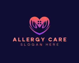 Heart Care Hand logo design