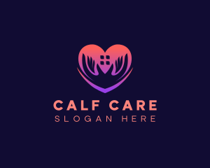 Heart Care Hand logo design