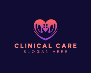 Heart Care Hand logo design