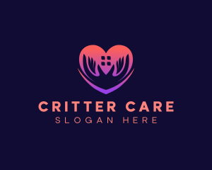 Heart Care Hand logo design