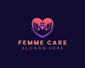 Heart Care Hand logo design