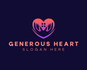 Heart Care Hand logo design