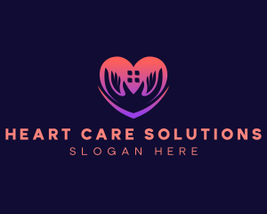 Heart Care Hand logo design