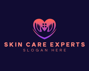 Heart Care Hand logo design