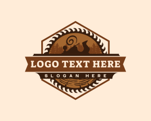 Woodwork Saw Crafting Logo