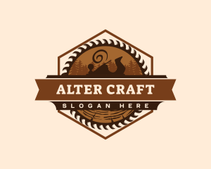 Woodwork Saw Crafting logo design