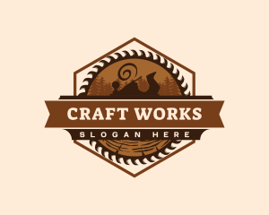 Crafting - Woodwork Saw Crafting logo design