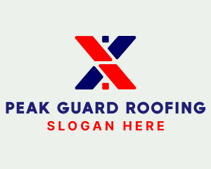 Roofing - House Roof Letter X logo design