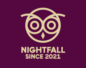 Nocturnal - Golden Owl Bird logo design
