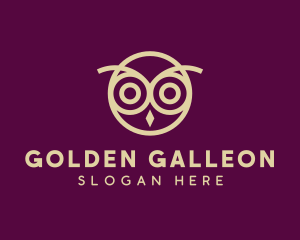 Golden Owl Bird logo design