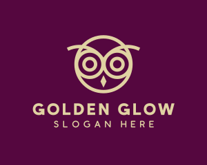 Golden Owl Bird logo design