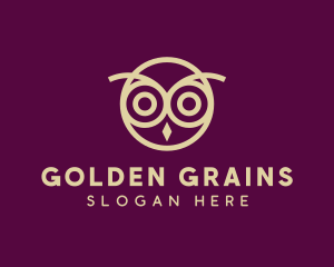 Golden Owl Bird logo design