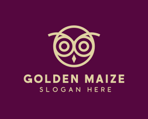 Golden Owl Bird logo design