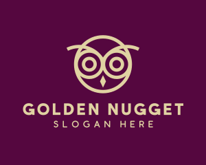 Golden Owl Bird logo design