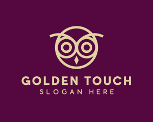 Golden Owl Bird logo design