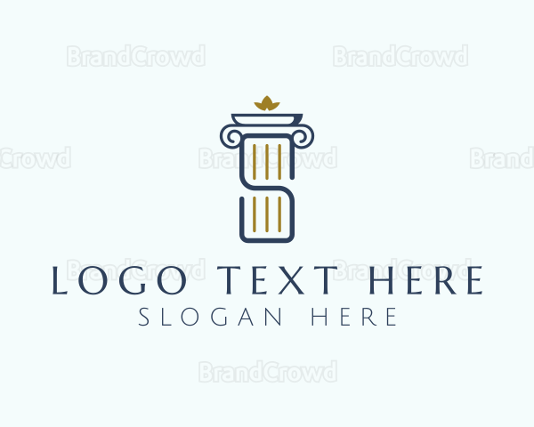 Pillar Column Letter S Logo