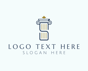 Notary - Pillar Column Letter S logo design