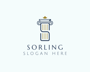 Pillar Column Letter S logo design