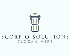 Pillar Column Letter S logo design