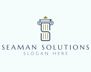 Pillar Column Letter S logo design