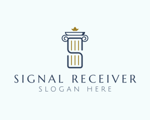 Pillar Column Letter S logo design