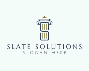 Pillar Column Letter S logo design