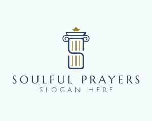 Pillar Column Letter S logo design