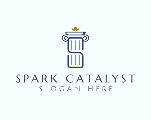 Pillar Column Letter S logo design