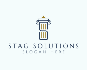 Pillar Column Letter S logo design