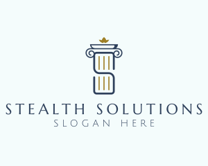 Pillar Column Letter S logo design