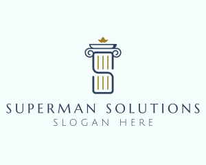 Pillar Column Letter S logo design