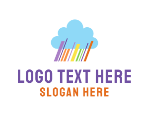Young - Colorful Rainbow Cloud logo design