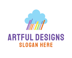 Colorful Rainbow Cloud logo design