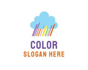 Colorful Rainbow Cloud logo design