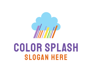 Colorful Rainbow Cloud logo design