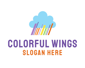 Colorful Rainbow Cloud logo design