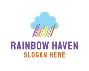 Colorful Rainbow Cloud logo design