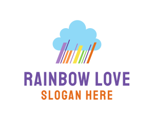 Colorful Rainbow Cloud logo design