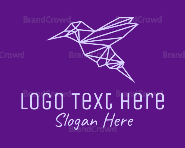 Geometric Hummingbird Monoline Logo