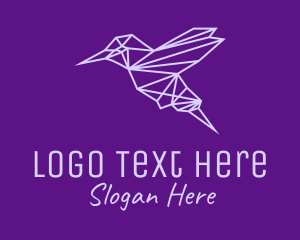 Triangulation - Geometric Hummingbird Monoline logo design