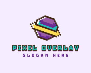 Pixelated Space Planet  logo design