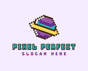 Pixelated Space Planet  logo design