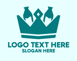 Teal - Green Milk King Crown logo design