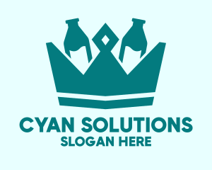 Cyan - Green Milk King Crown logo design