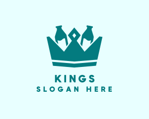 Green Milk King Crown  logo design