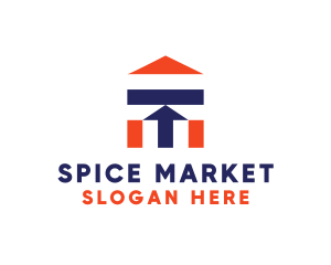 House Market Arrow logo design