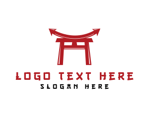 Shrine - Japanese Oriental Arrow logo design