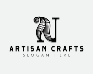 Crafts - Decorative Artistic Studio Letter N logo design